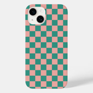 Muted pink and green checkerboard design Case-Mate iPhone 14 case