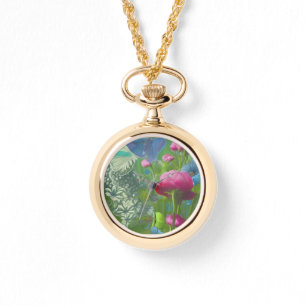 Muted pink, blue and White floral Watch