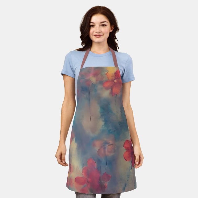 Muted pink flowers apron (Worn)