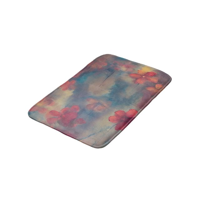 Muted pink flowers  bath mat (Angled)