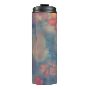 Muted pink flowers thermal tumbler