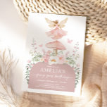 Muted Pink Forest Fairy First 1st Birthday Party Invitation<br><div class="desc">This delightful invitation features a charming fairy standing gracefully on a pink mushroom,  surrounded by lush,  delicate flowers and greenery. The soft colour scheme of pink and white creates a whimsical and dreamy atmosphere,  perfect for your baby's special day.</div>