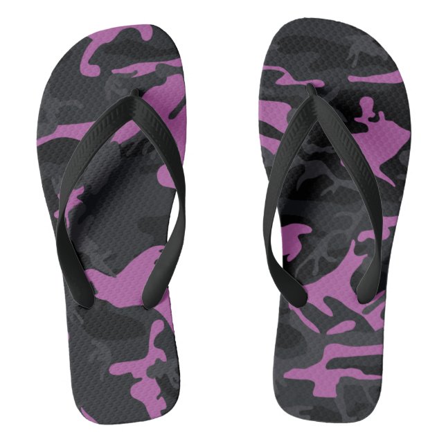 Muted Pink Highlights Camo Flip Flops (Footbed)
