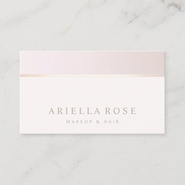 Muted Pink Taupe Ombre Beauty Salon Business Card (Front)