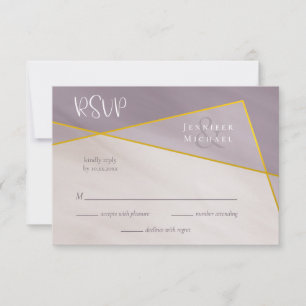 muted plum gold frame wedding rsvp