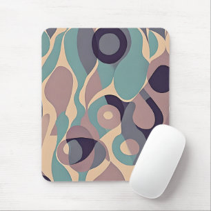 Muted purple and blue abstract waves  mouse mat