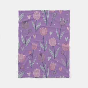 Muted Purple Tulip Fleece Blanket