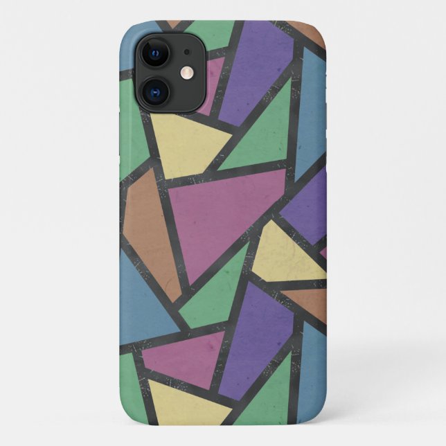 Muted rainbow colors mosaic pattern Case-Mate iPhone case (Back)
