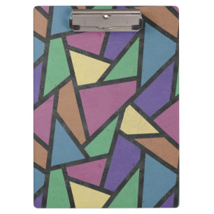 Muted rainbow colors mosaic pattern clipboard