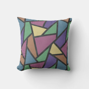 Muted rainbow colors mosaic pattern cushion