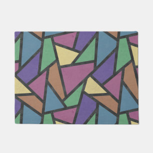 Muted rainbow colors mosaic pattern doormat
