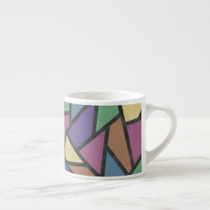 Muted rainbow colors mosaic pattern espresso cup