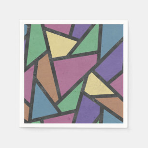 Muted rainbow colors mosaic pattern napkin