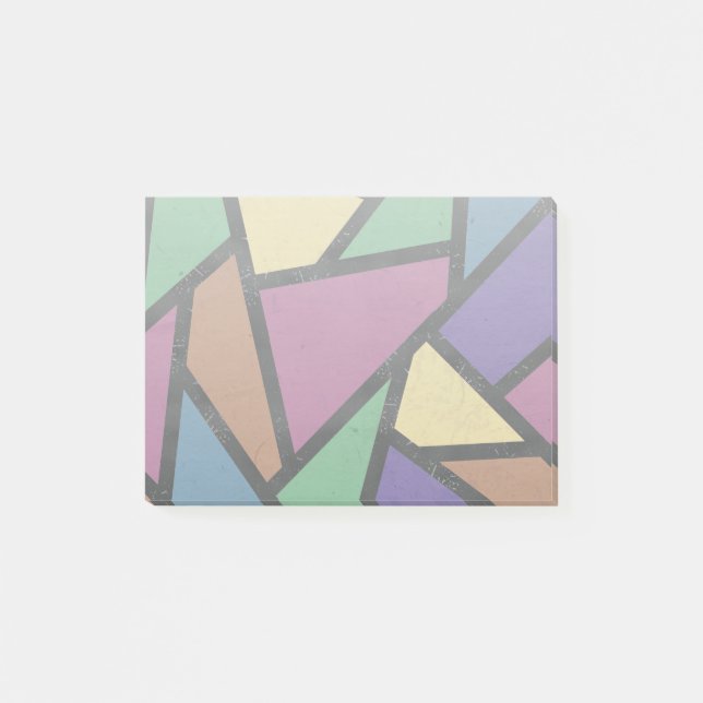 Muted rainbow colors mosaic pattern post-it notes (Front)