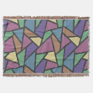 Muted rainbow colors mosaic pattern throw blanket
