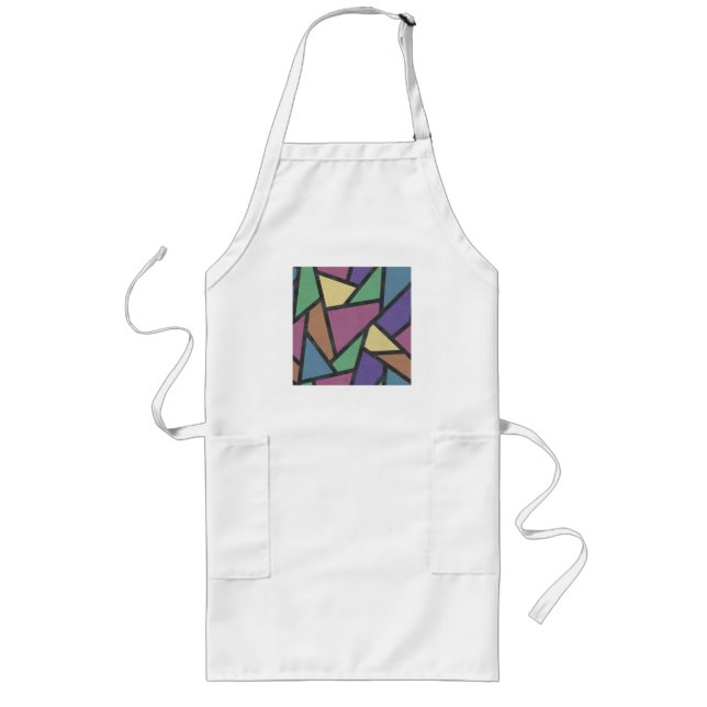 Muted rainbow colours mosaic pattern long apron (Front)
