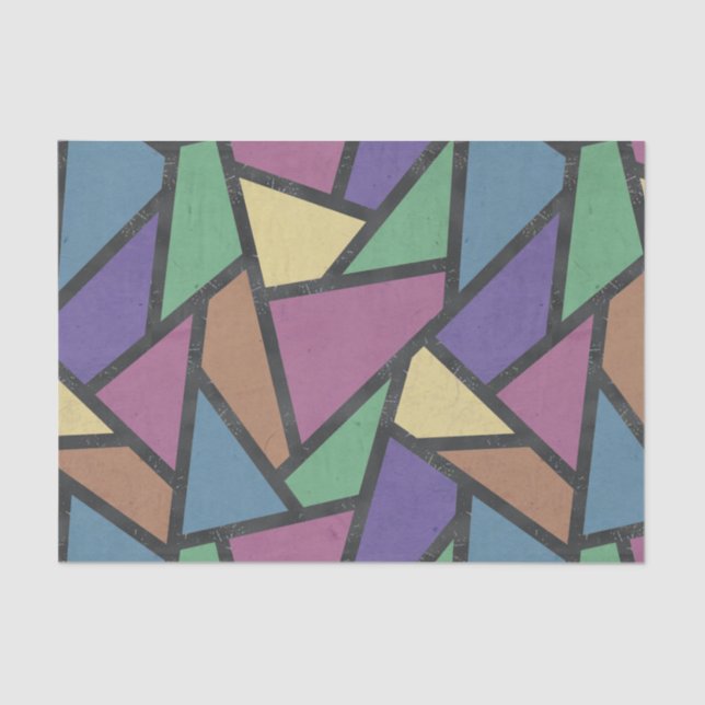 Muted rainbow colours mosaic pattern tissue paper (Front)