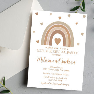 Muted Rainbow Gender Reveal Invitation
