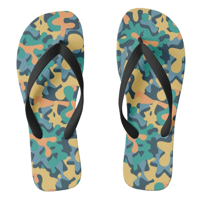 Muted Rainbow Signature Camo Flip Flops (Footbed)
