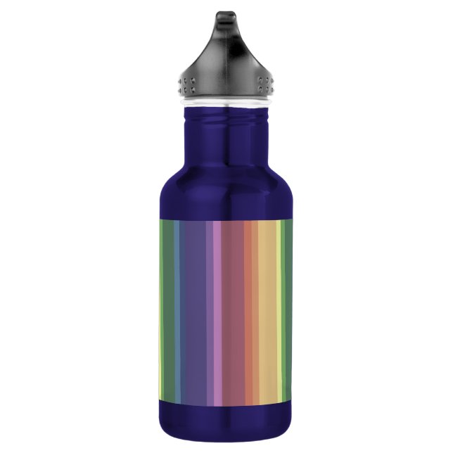 Muted rainbow stripes 532 ml water bottle (Right)