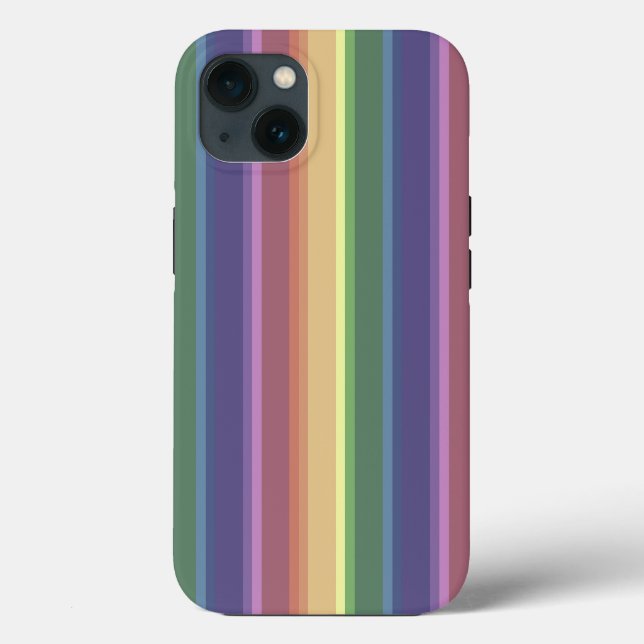 Muted rainbow stripes Case-Mate iPhone case (Back)