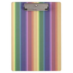 Muted rainbow stripes clipboard