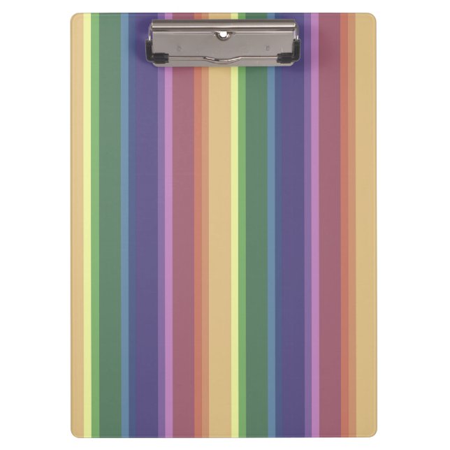 Muted rainbow stripes clipboard (Front)