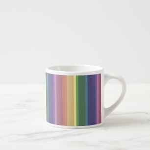 Muted rainbow stripes espresso cup