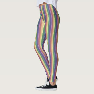 Muted rainbow stripes leggings