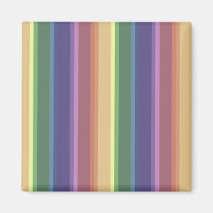 Muted rainbow stripes magnet