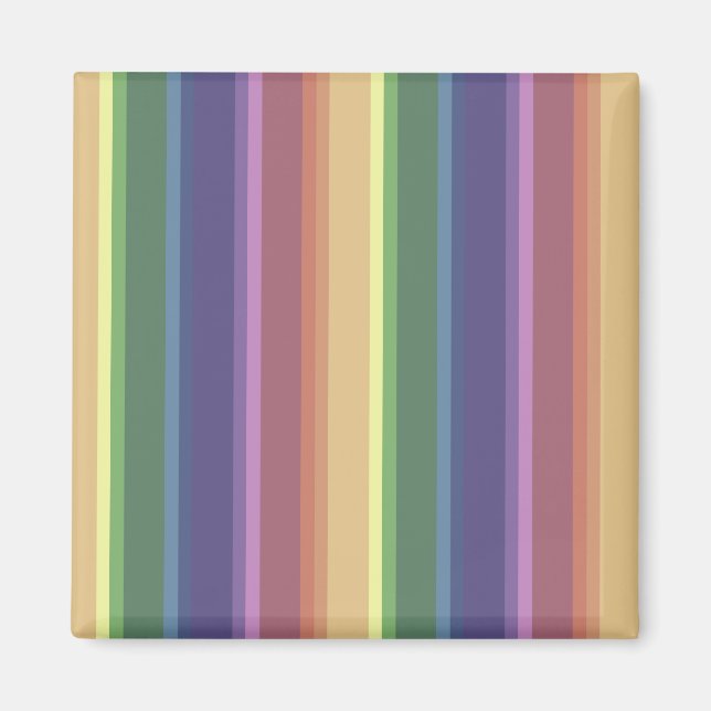 Muted rainbow stripes magnet (Front)
