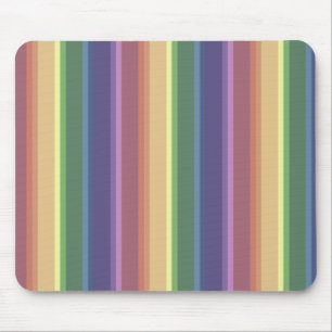 Muted rainbow stripes mouse mat