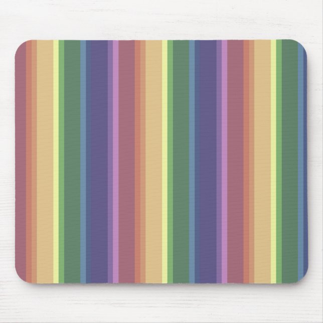 Muted rainbow stripes mouse mat (Front)