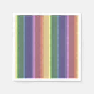 Muted rainbow stripes napkin