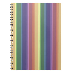 Muted rainbow stripes notebook