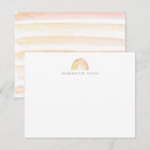Muted Rainbow Watercolor Boho Stationery Note Card