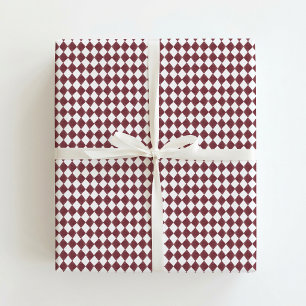 Muted Red Diamond Pattern Wrapping Paper