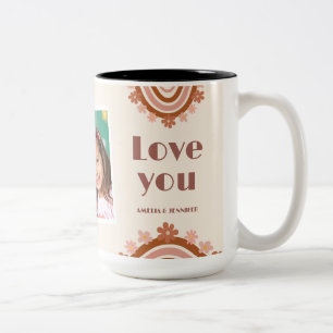 Muted Retro Rainbow Best Mum Ever Mother's Day Two-Tone Coffee Mug