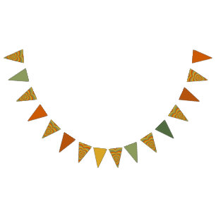Muted Retro Seventies Groovy Rainbow Heart  Bunting