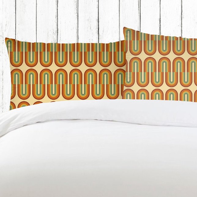 Muted Retro Seventies Rainbow Pattern Pillowcase (Creator Uploaded)