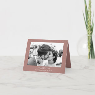 Muted Rosewood Vineyard Wedding Fall Photo Thank You Card