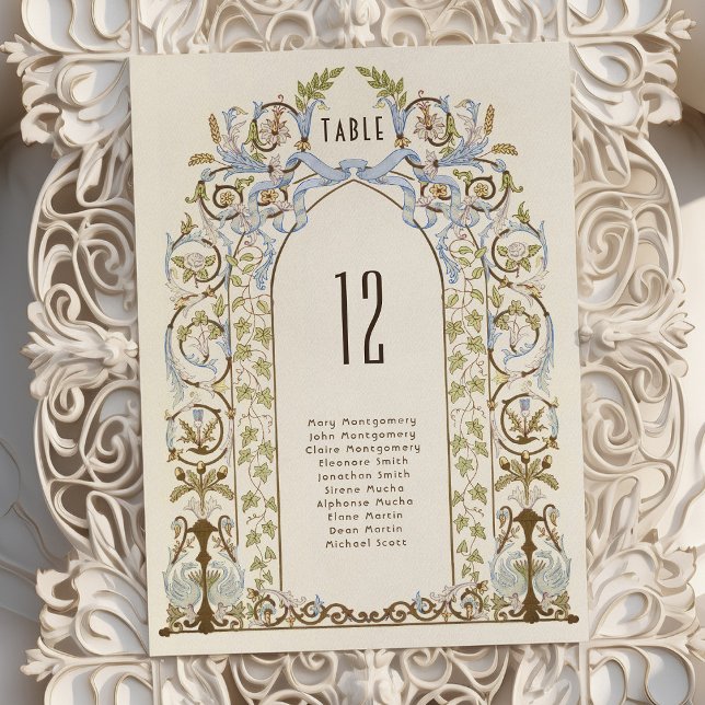Muted Royal Victorian Floral Wedding Table Number (Creator Uploaded)