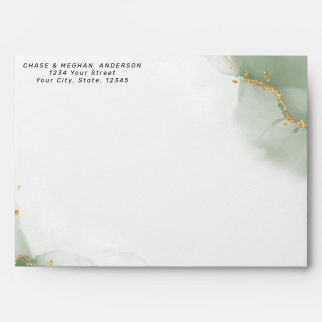 Muted Sage Abstract  Envelope (Front)