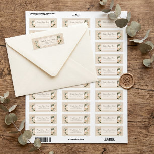 Muted Sage Botanical Gold Frame Return Address