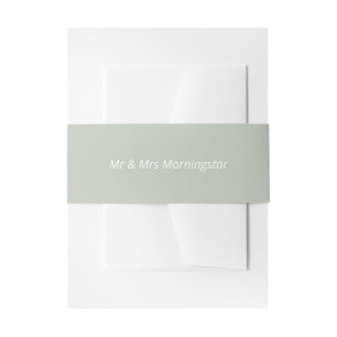 Muted Sage Green Invitation Belly Band