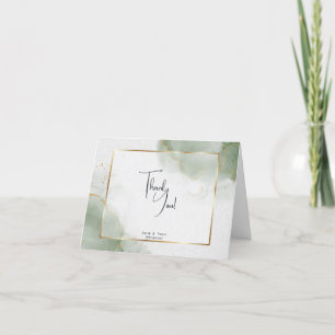 Muted Sage Marble Abstract  Thank You Card