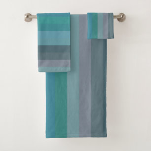 Muted Seafoam & Slate Neutrals Bath Towel Set