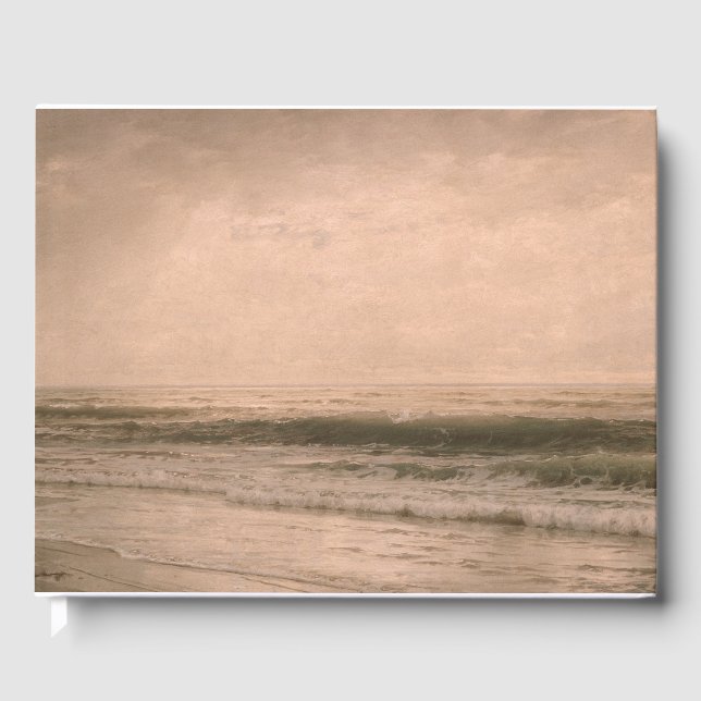 Muted Seascape Painting Guest Book (Front)