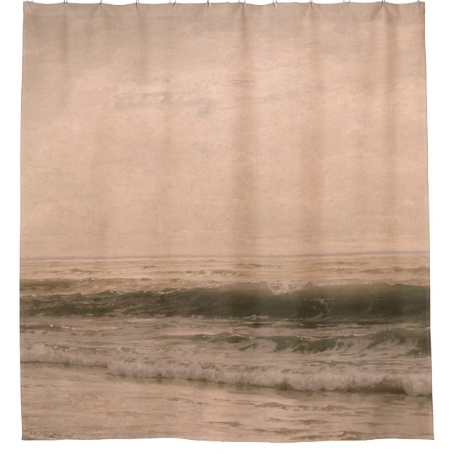 Muted Seascape Painting Shower Curtain (Front)