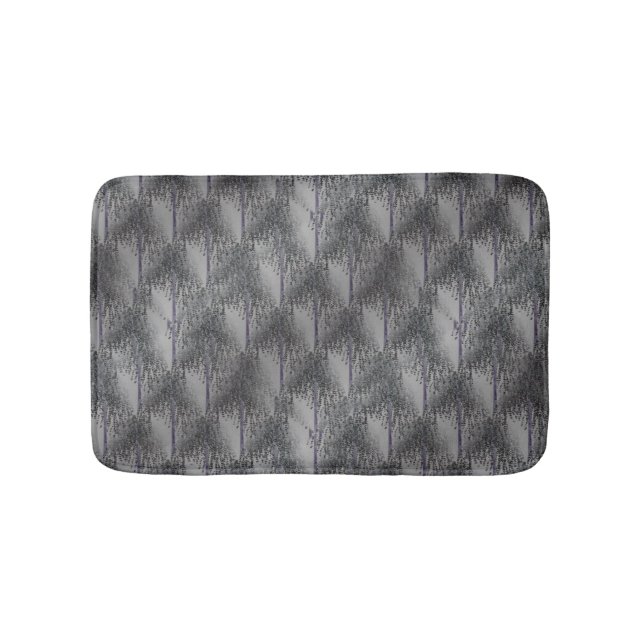 Muted Shades Of Grey Floral Nature Pattern Bath Mat (Front)